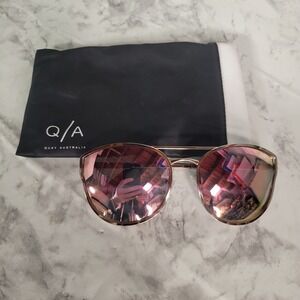 Quay Cherry Bomb Rose Gold Metal Cat Eye Designer Sunglasses Mirror Lens‎ Case